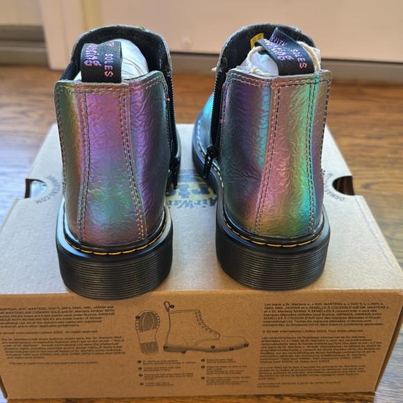 Beautiful rainbow Doc Marten boots BNIB Big Girl size 2 - Picture 3 of 8